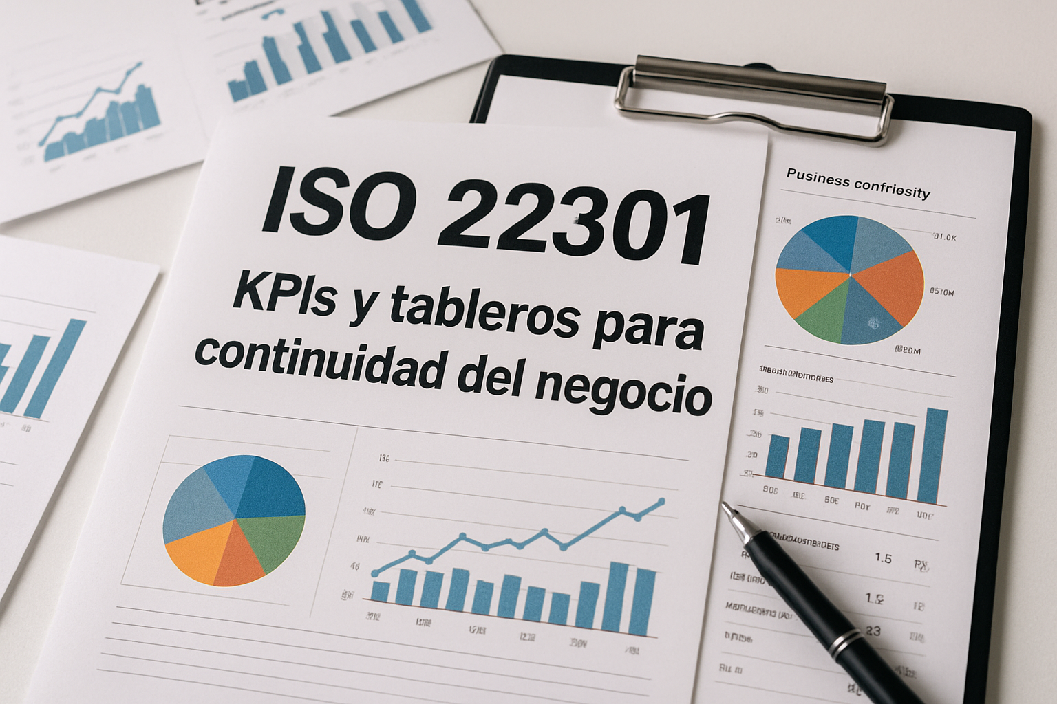 photographic ISO 22301 KPIs y tableros para continuidad del negocio