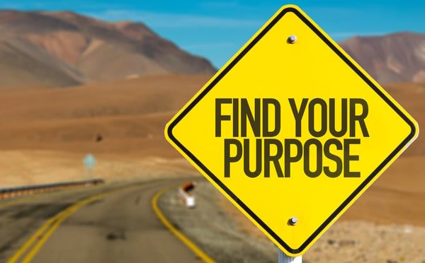 Find Your Purpose sign on desert road