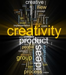 collage of different words on a dark background on business topics