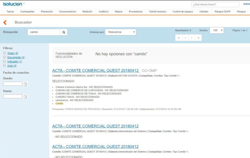 muestra software Isolución